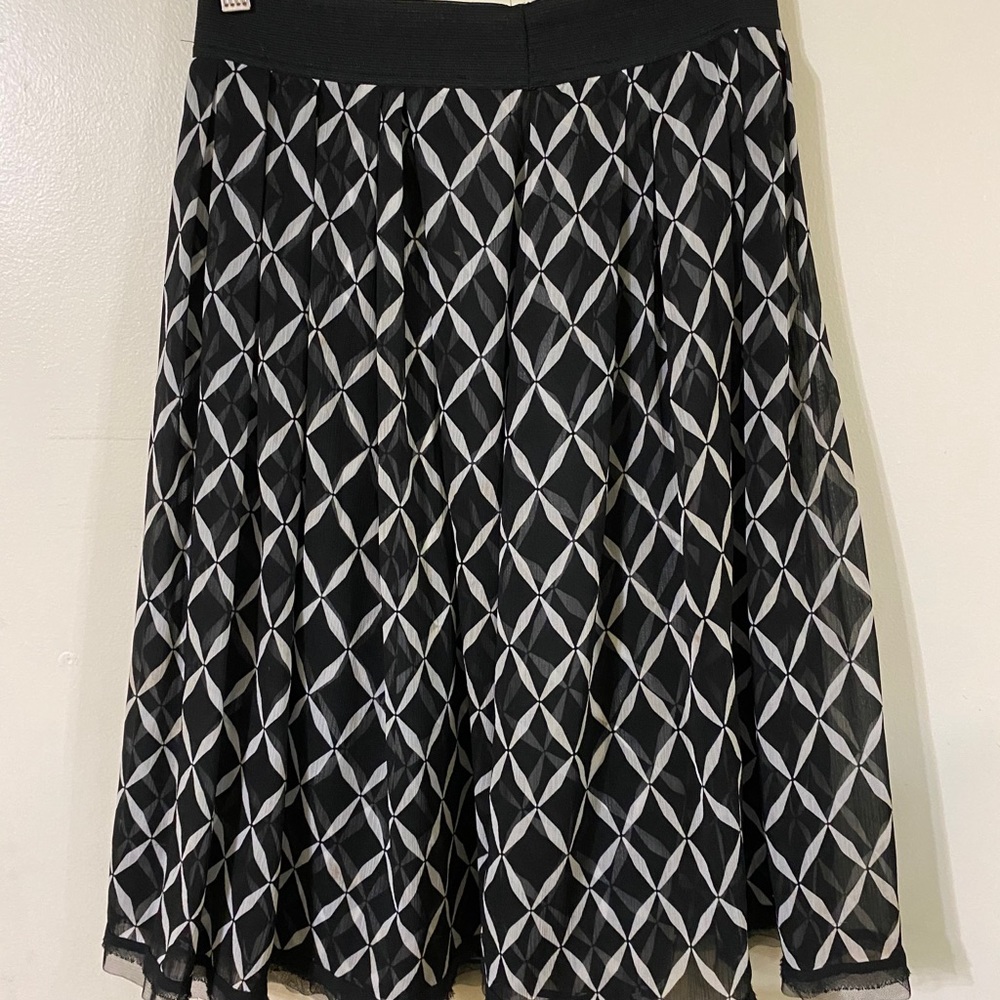 White House Black Market Midi Patterned Skirt